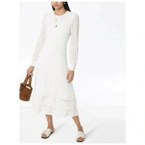 REFORMATION - Bohemian Valerie Lace Tiered Dress in Ivory